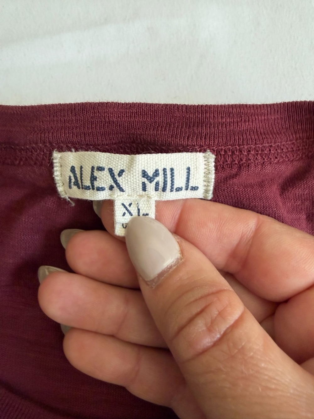 Alex Mill 100% Slub Cotton Burgundy Red Classic Basic Short Sleeve Tee Shirt - Picture 13 of 16